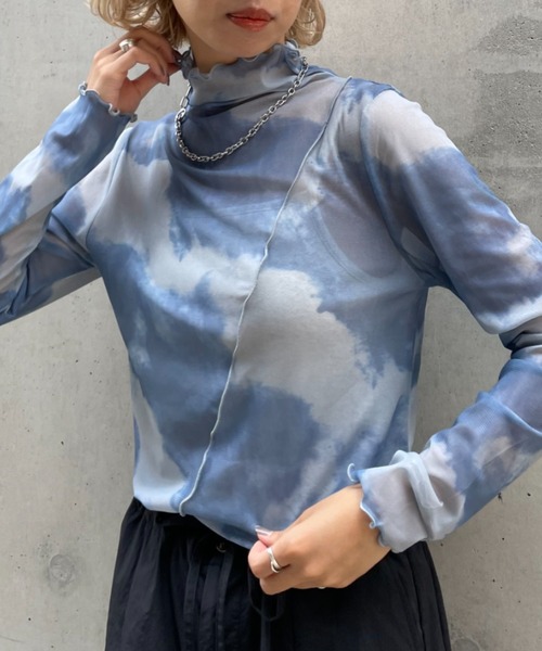 CIAOPANIC(チャオパニック)の「タイダイシアーメロウタートル(Tシャツ/カットソー・レディース・ベージュ/パープル/ブルー・FREE)」の12枚目の写真