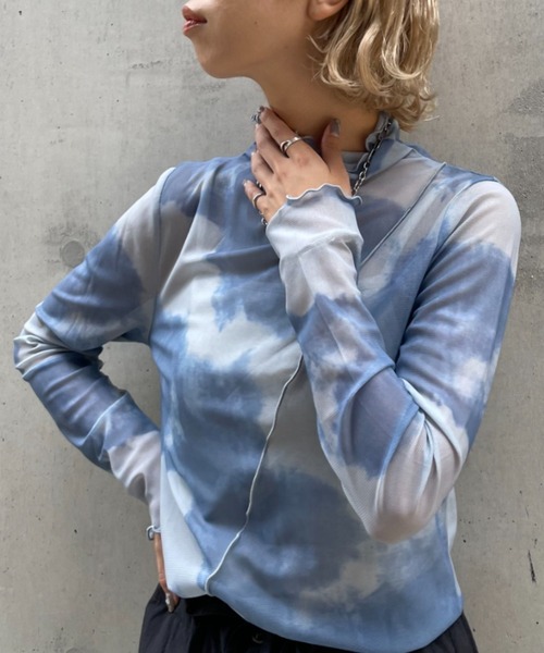 CIAOPANIC(チャオパニック)の「タイダイシアーメロウタートル(Tシャツ/カットソー・レディース・ベージュ/パープル/ブルー・FREE)」の13枚目の写真