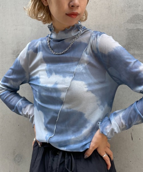 CIAOPANIC(チャオパニック)の「タイダイシアーメロウタートル(Tシャツ/カットソー・レディース・ベージュ/パープル/ブルー・FREE)」の15枚目の写真