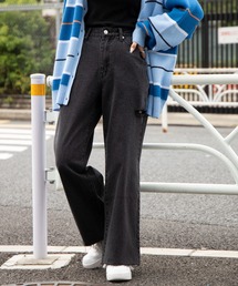 WEGO | WEGO/サイドダメージワイドストレートパンツ(デニムパンツ)