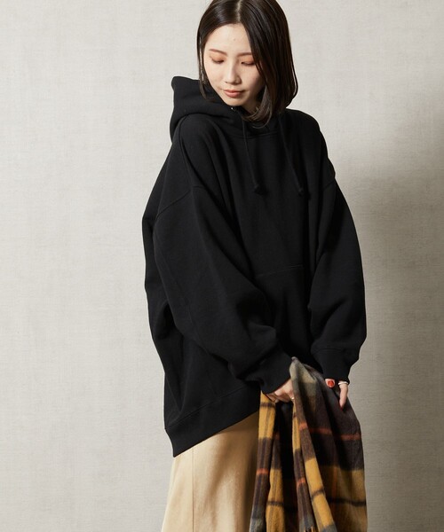 FREAK'S STORE（フリークスストア）の「【WEB限定】ヘビーウェイトパーカー（パーカー・レディース・ライトグレー/ブラック/グレー/ピンク/グリーン/ラベンダー/ナチュラル/イエロー・ﾌﾘ-）」の2枚目の写真