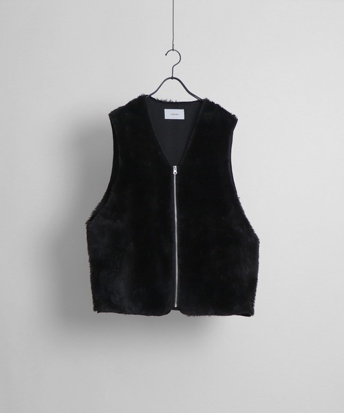 極美品 Theory Dawson Faux ジップアップベスト フェイクファー Theory Dawson Faux ジップアップベスト S フェイクファー