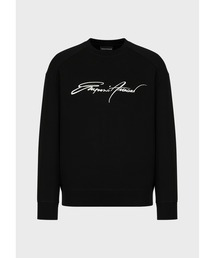 【エンポリオ アルマーニ】スウェットシャツ ダブルジャージー素材 シグネチャーロゴ刺繍