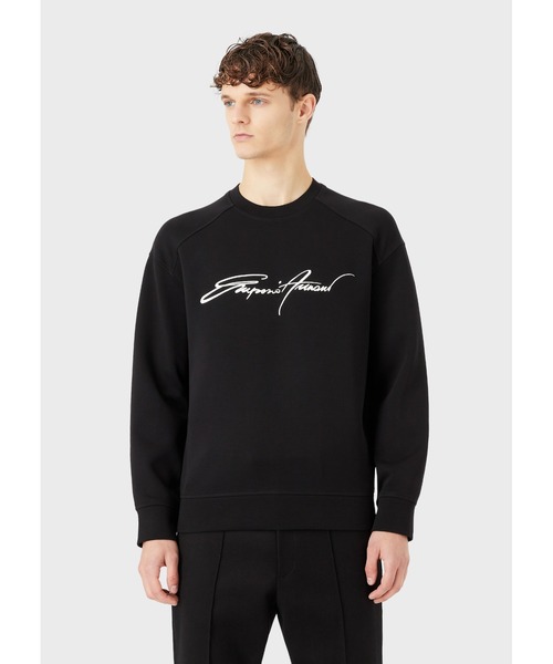 EMPORIO ARMANI（エンポリオアルマーニ）の「【エンポリオ アルマーニ】スウェットシャツ ダブルジャージー素材 シグネチャーロゴ刺繍（スウェット・メンズ・ブラック系その他/ブラック系3・X-LARGE/LARGE/SMALL/MEDIUM）」の8枚目の写真