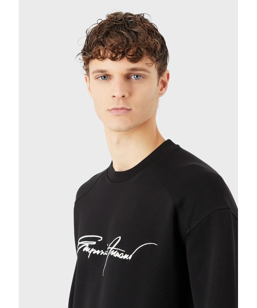 EMPORIO ARMANI（エンポリオアルマーニ）の「【エンポリオ アルマーニ】スウェットシャツ ダブルジャージー素材 シグネチャーロゴ刺繍（スウェット・メンズ・ブラック系その他/ブラック系3・X-LARGE/LARGE/SMALL/MEDIUM）」の13枚目の写真