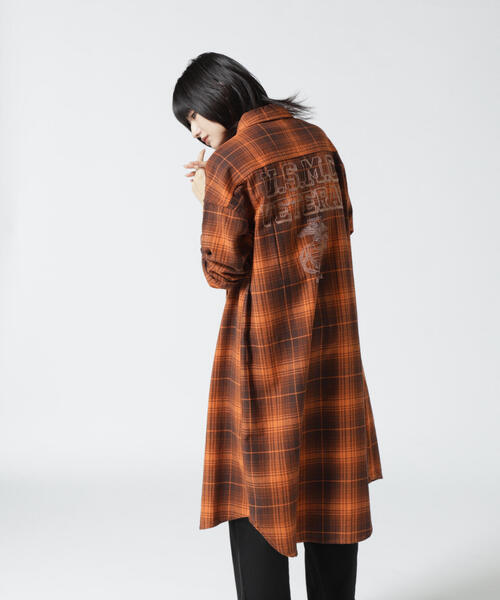 AVIREX（アヴィレックス）の「CHECK SHIRT ONEPIECE USMC/ チェックシャツワンピースUSMC（シャツワンピース・レディース・ベージュ/ネイビー/オレンジ・F）」の22枚目の写真