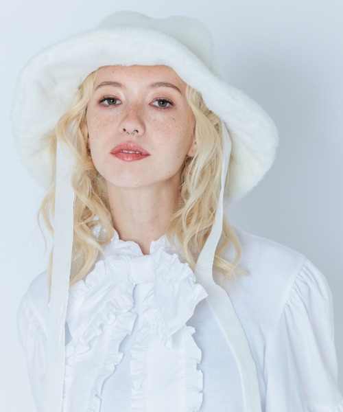 Candy Stripper（キャンディストリッパー）の「FLUFFY FUR ハット（ハット・レディース・ブラック/オフホワイト・FREE）」の20枚目の写真