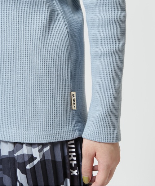 AVIREX（アヴィレックス）の「L/S MINI WAFFLW POCKET T-SHIRT/ ミニワッフルポケットTシャツ（Tシャツ/カットソー・レディース・その他/ホワイト系2/ブラック・S/M）」の9枚目の写真