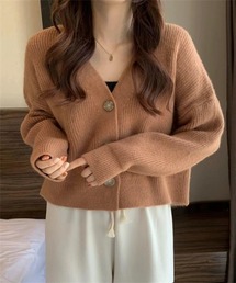 長袖Vネックニットカーディガン
