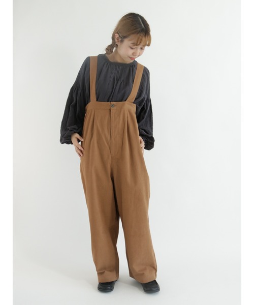 Samansa Mos2(サマンサ モスモス)の「ぽわんサロペット(サロペット/オーバーオール・レディース・ベージュ/ネイビー/モカ・フリ-)」の2枚目の写真