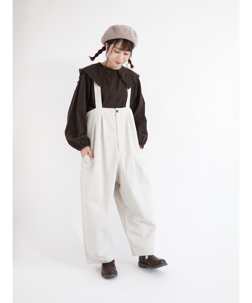 Samansa Mos2(サマンサ モスモス)の「ぽわんサロペット(サロペット/オーバーオール・レディース・ベージュ/ネイビー/モカ・フリ-)」の9枚目の写真