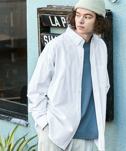 BARK MANHATTAN(バークマンハッタン)の「ビックシルエット オックスフォード ボタンダウンL/Sシャツ(シャツ/ブラウス・メンズ・ネイビー系/サックスブルー/グリーン系/ブルー系/ホワイト・M/L)」の20枚目の写真