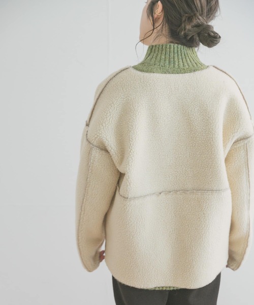 ITEMS URBANRESEARCH(アイテムズ アーバンリサーチ)の「ボアコーデュロイリバーシブルジャケット(ブルゾン・レディース・ネイビー/ベージュ/モカ・FREE)」の6枚目の写真