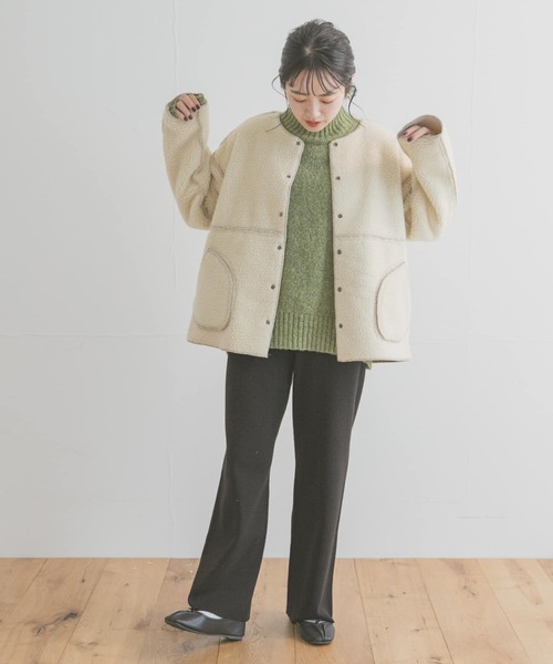 ITEMS URBANRESEARCH(アイテムズ アーバンリサーチ)の「ボアコーデュロイリバーシブルジャケット(ブルゾン・レディース・ネイビー/ベージュ/モカ・FREE)」の8枚目の写真
