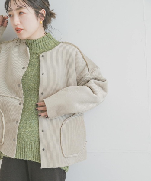 ITEMS URBANRESEARCH(アイテムズ アーバンリサーチ)の「ボアコーデュロイリバーシブルジャケット(ブルゾン・レディース・ネイビー/ベージュ/モカ・FREE)」の13枚目の写真