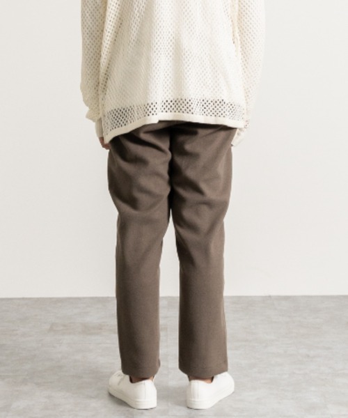 NYLAUS（ナイラス）の「フェイクウール ワイドテーパード シェフパンツ（その他パンツ・メンズ・ブラック/グレイッシュベージュ/グリーン/アイボリー・LL/L/M）」の6枚目の写真