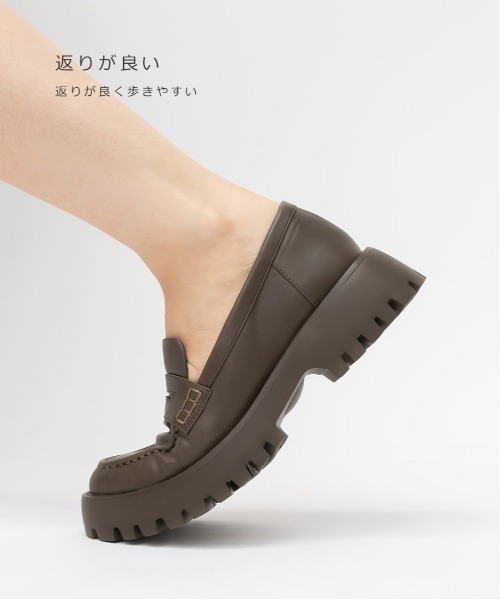 RANDA（ランダ）の「トラックソールローファーシューズ（ローファー・レディース・グレイッシュベージュ/アイボリー/ブラック・S/M/L/LL）」の17枚目の写真