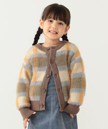 BEAMS mini | BEAMS mini / シャギーチェック カーディガン（90～150㎝）(カーディガン/ボレロ)