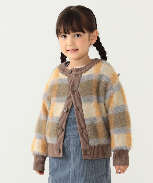 BEAMS mini（ビームスミニ）の「BEAMS mini / シャギーチェック カーディガン（90～150㎝）（カーディガン/ボレロ・キッズ・ブラウン系その他5/ブルー系その他3・90/100/110/120/130/140/150）」の14枚目の写真