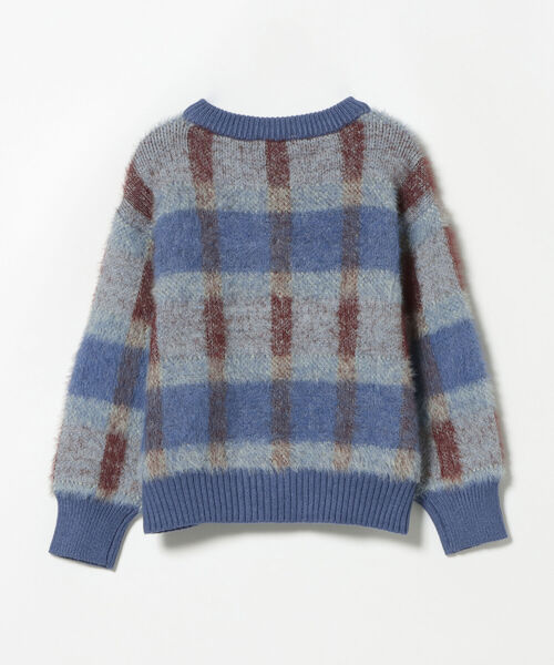 BEAMS mini（ビームスミニ）の「BEAMS mini / シャギーチェック カーディガン（90～150㎝）（カーディガン/ボレロ・キッズ・ブラウン系その他5/ブルー系その他3・90/100/110/120/130/140/150）」の4枚目の写真