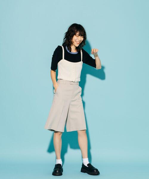 CITEN（シテン）の「＜CITEN＞トリム パイル コンパクト Tシャツ（Tシャツ/カットソー・レディース・ナチュラル/ブラック/イエロー・FREE）」の14枚目の写真