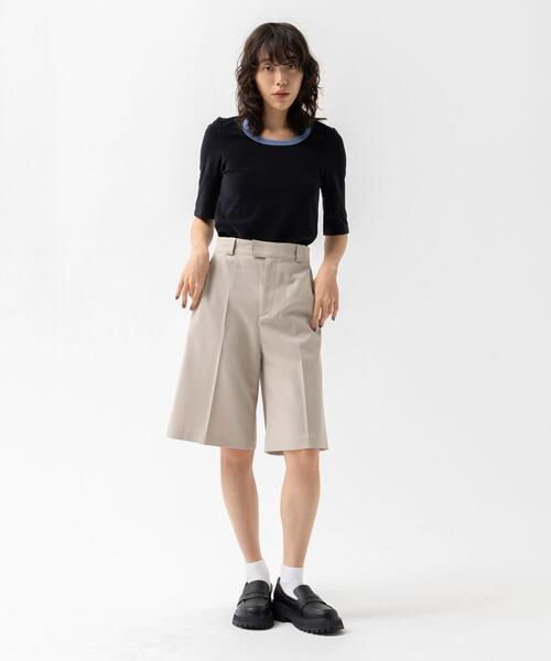 CITEN（シテン）の「＜CITEN＞トリム パイル コンパクト Tシャツ（Tシャツ/カットソー・レディース・ナチュラル/ブラック/イエロー・FREE）」の19枚目の写真