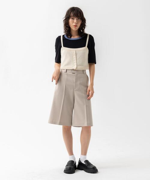 CITEN（シテン）の「＜CITEN＞トリム パイル コンパクト Tシャツ（Tシャツ/カットソー・レディース・ナチュラル/ブラック/イエロー・FREE）」の22枚目の写真