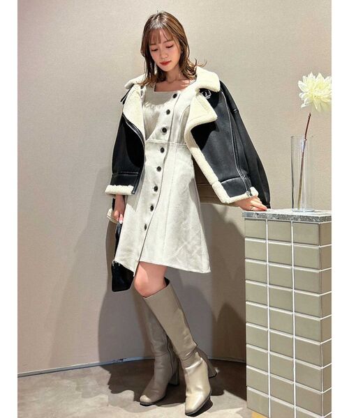 dazzlin レトロ ミニワンピース dazzlin（ダズリン）の「レトロスリーブミニワンピース