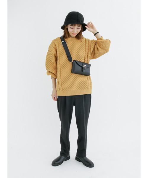 Lugnoncure（ルノンキュール）の「フラップショルダーバッグ（ハンドバッグ・レディース・ブラウン/ブラック・ﾌﾘ-）」の5枚目の写真