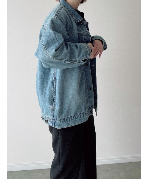 【マナ】　❣️美品　❣️大人気　カフネ　バッグタックデニムブルゾン　Gジャン Yucca（ユッカ）の「ビッグGジャン（MEKKE 低身長向け）（デニム