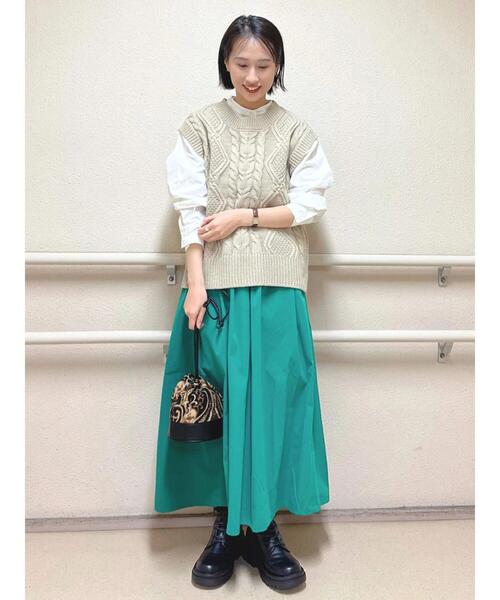 Lugnoncure（ルノンキュール）の「ウエスト切り替えチュニックブラウス（シャツ/ブラウス・レディース・ブルー/オフホワイト/ベージュ・ﾌﾘ-）」の9枚目の写真