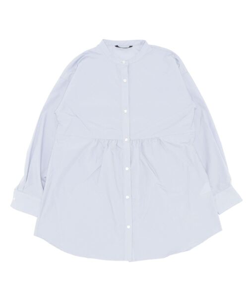 Lugnoncure（ルノンキュール）の「ウエスト切り替えチュニックブラウス（シャツ/ブラウス・レディース・ブルー/オフホワイト/ベージュ・ﾌﾘ-）」の7枚目の写真