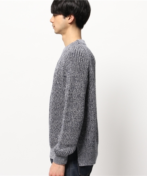 EDIFICE（エディフィス）の「◇AILE コットンリネンシルク リンクスガラ クルーネックL/S（ニット/セーター・メンズ・アイボリー/ブルー・42/40）」の4枚目の写真