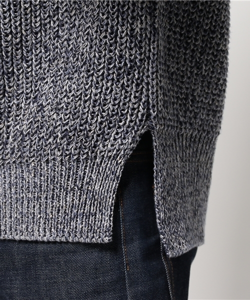 EDIFICE（エディフィス）の「◇AILE コットンリネンシルク リンクスガラ クルーネックL/S（ニット/セーター・メンズ・アイボリー/ブルー・42/40）」の8枚目の写真