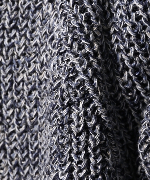 EDIFICE（エディフィス）の「◇AILE コットンリネンシルク リンクスガラ クルーネックL/S（ニット/セーター・メンズ・アイボリー/ブルー・42/40）」の9枚目の写真