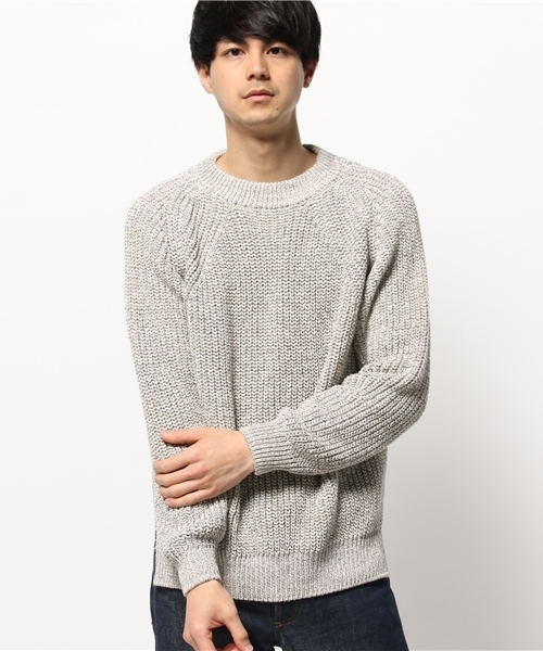 EDIFICE（エディフィス）の「◇AILE コットンリネンシルク リンクスガラ クルーネックL/S（ニット/セーター・メンズ・アイボリー/ブルー・42/40）」の10枚目の写真