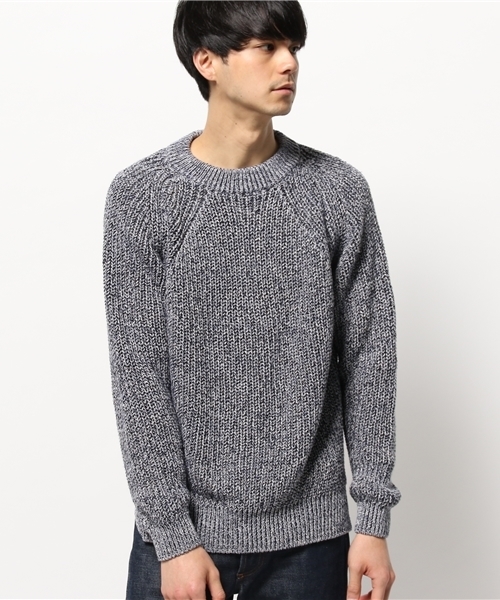 EDIFICE（エディフィス）の「◇AILE コットンリネンシルク リンクスガラ クルーネックL/S（ニット/セーター・メンズ・アイボリー/ブルー・42/40）」の11枚目の写真