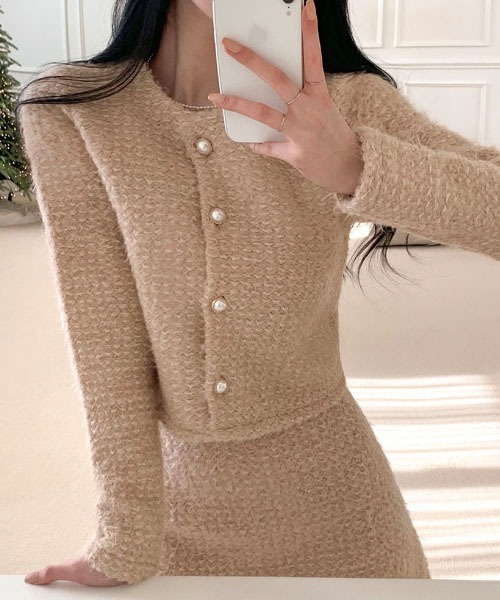 BEIDELLI（ベイデリー）の「[BELLIDE MADE] トゥインクルパールボタンジャケット＆スカートセットアップ（セットアップ・レディース・アイボリー/ブラック/ベージュ・FREE）」の22枚目の写真