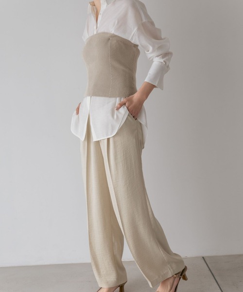 A part by（アパートバイ）の「リブニットビスチェ（その他トップス・レディース・チャコールグレー/ライトベージュ・FREE）」の13枚目の写真