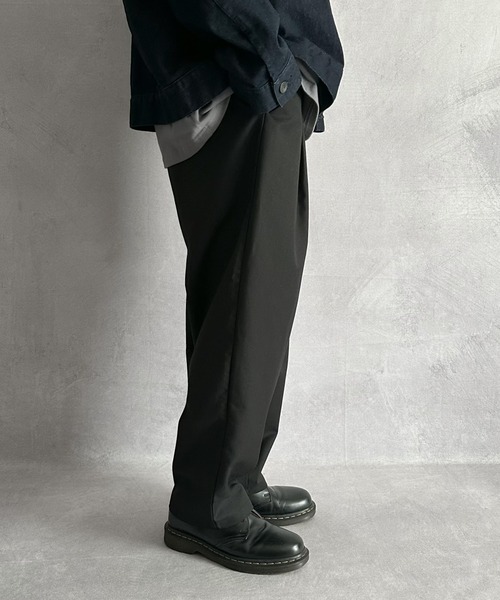 SERACE（セラス）の「【SERACE】Wide silhouette tapered pants / ワイドシルエットテーパードパンツ（スラックス・メンズ・ベージュ/ブラック・M/L）」の22枚目の写真