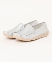 モカシン/デッキシューズ（シルバー/銀色系）ファッション通販