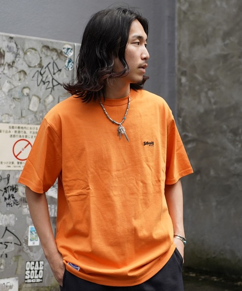 Schott(ショット)の「【WEB LIMITED】Schott/ショット/T-SHIRT OLD ENGLISH/Tシャツ "オールドイングリッシュ"(Tシャツ/カットソー・メンズ・チャコールグレー/ホワイト/ブラック/オレンジ・L/2XL/M/XL)」の6枚目の写真