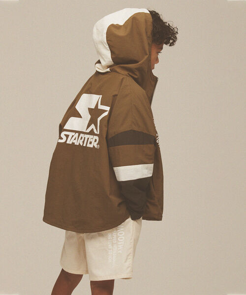 こども ビームス（コドモビームス）の「SMOOTHY × STARTER / ナイロン ジップパーカー 23（90～160cm）（ナイロンジャケット・キッズ・パープル/オリーブ・SMALL/MEDIUM/LARGE/X-LARGE）」の7枚目の写真