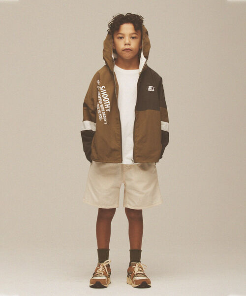 こども ビームス（コドモビームス）の「SMOOTHY × STARTER / ナイロン ジップパーカー 23（90～160cm）（ナイロンジャケット・キッズ・パープル/オリーブ・SMALL/MEDIUM/LARGE/X-LARGE）」の9枚目の写真