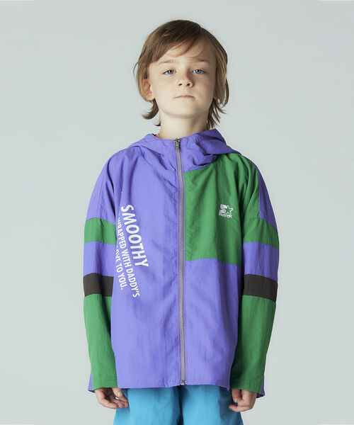 こども ビームス（コドモビームス）の「SMOOTHY × STARTER / ナイロン ジップパーカー 23（90～160cm）（ナイロンジャケット・キッズ・パープル/オリーブ・SMALL/MEDIUM/LARGE/X-LARGE）」の16枚目の写真
