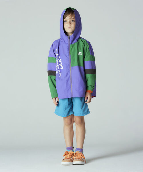 こども ビームス（コドモビームス）の「SMOOTHY × STARTER / ナイロン ジップパーカー 23（90～160cm）（ナイロンジャケット・キッズ・パープル/オリーブ・SMALL/MEDIUM/LARGE/X-LARGE）」の19枚目の写真