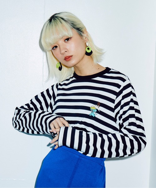 PUNYUS(プニュズ)の「ワンポイントボーダーロンT(Tシャツ/カットソー・レディース・その他1/その他2・1/2/3/4)」の2枚目の写真