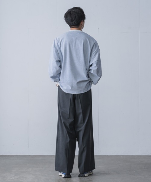 INTER FACTORY(インターファクトリー)の「てる - LOOSE SILHOUETTE BOARDER LONG T-SHIRT / ルーズシルエットボーダーロンT made in INTER FACTORY(Tシャツ/カットソー・メンズ・ホワイト/ブラック/ブルー・2/3)」の10枚目の写真