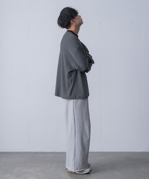 INTER FACTORY(インターファクトリー)の「てる - LOOSE SILHOUETTE BOARDER LONG T-SHIRT / ルーズシルエットボーダーロンT made in INTER FACTORY(Tシャツ/カットソー・メンズ・ホワイト/ブラック/ブルー・2/3)」の22枚目の写真