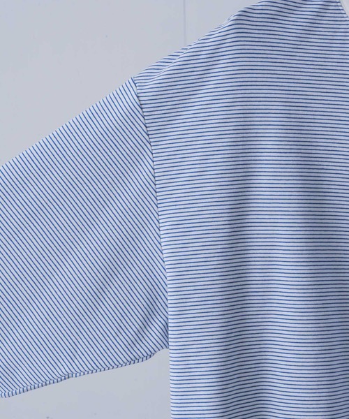 INTER FACTORY(インターファクトリー)の「てる - LOOSE SILHOUETTE BOARDER LONG T-SHIRT / ルーズシルエットボーダーロンT made in INTER FACTORY(Tシャツ/カットソー・メンズ・ホワイト/ブラック/ブルー・2/3)」の17枚目の写真